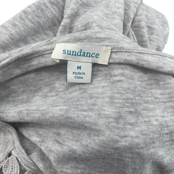 Sundance Lovelier Days Long Sleeve Crochet Tee Heather‎ Gray Size Medium - Picture 6 of 8